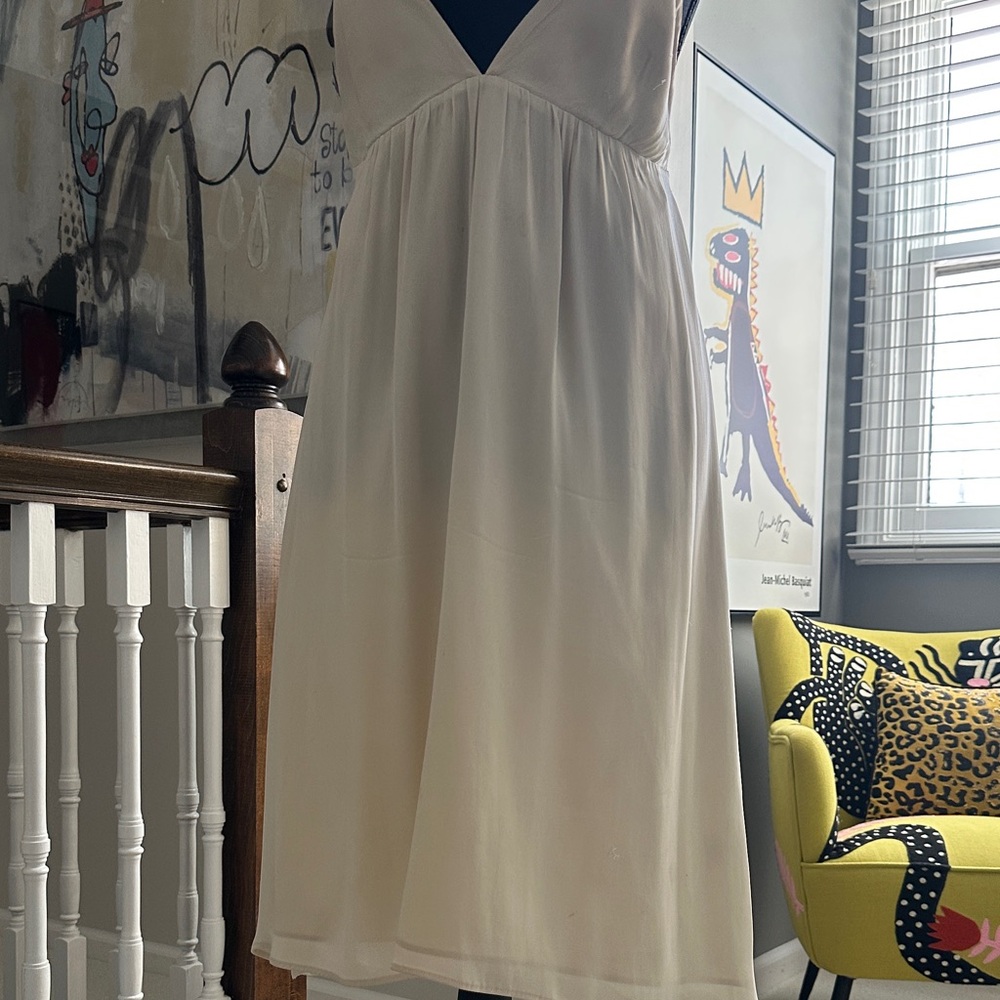 Alice + Olivia Cream Backless Slip Dress